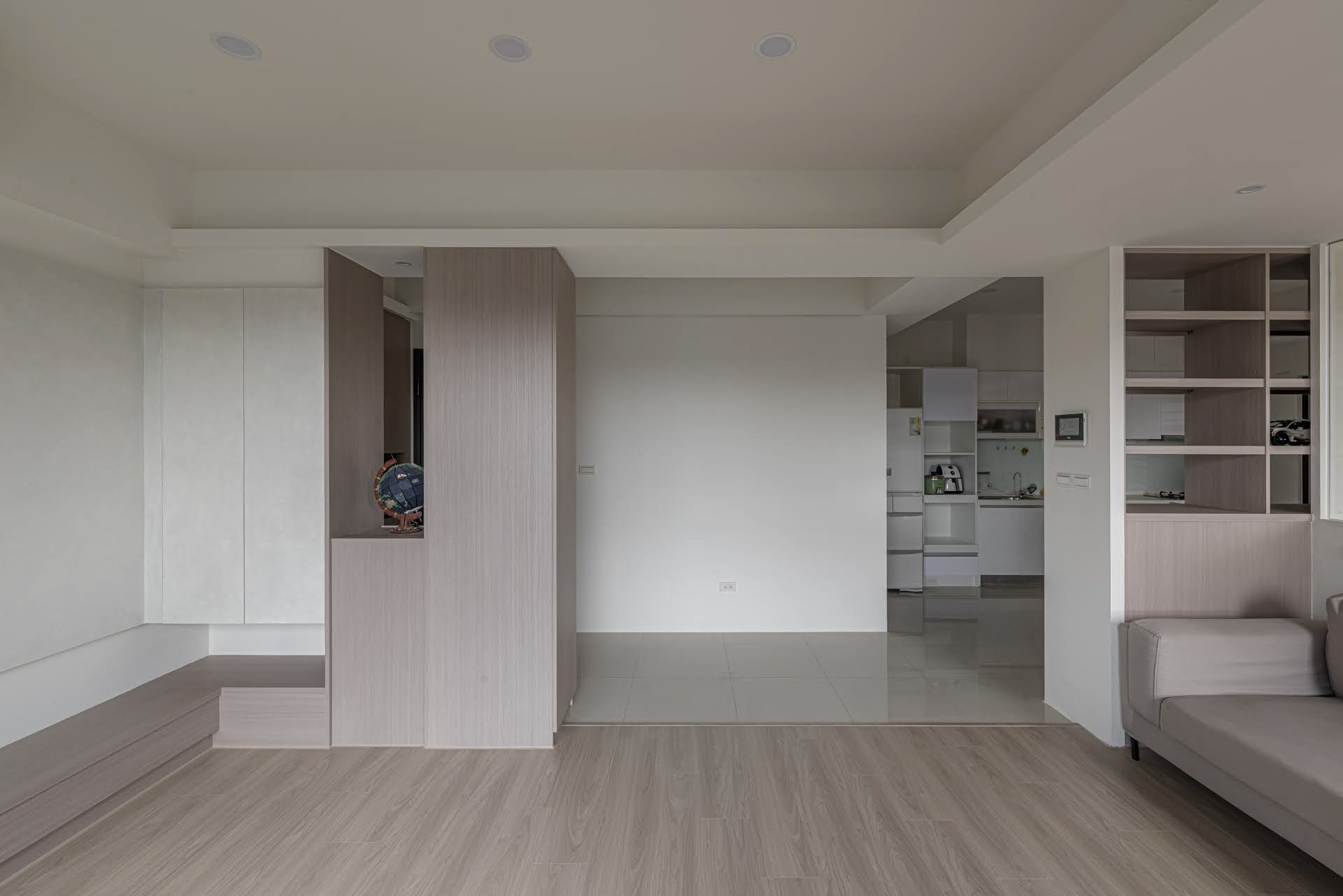 暮光層影玄關鞋櫃外套收納整合設計